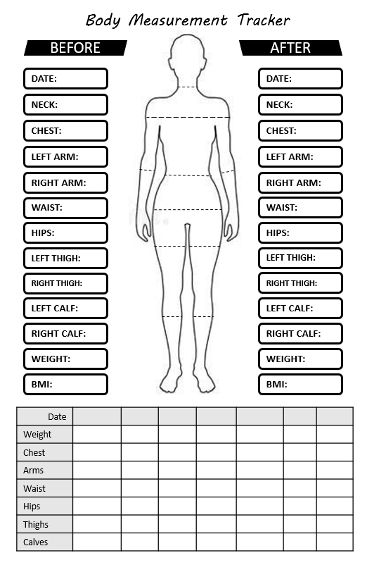 Body Size Chart Template 